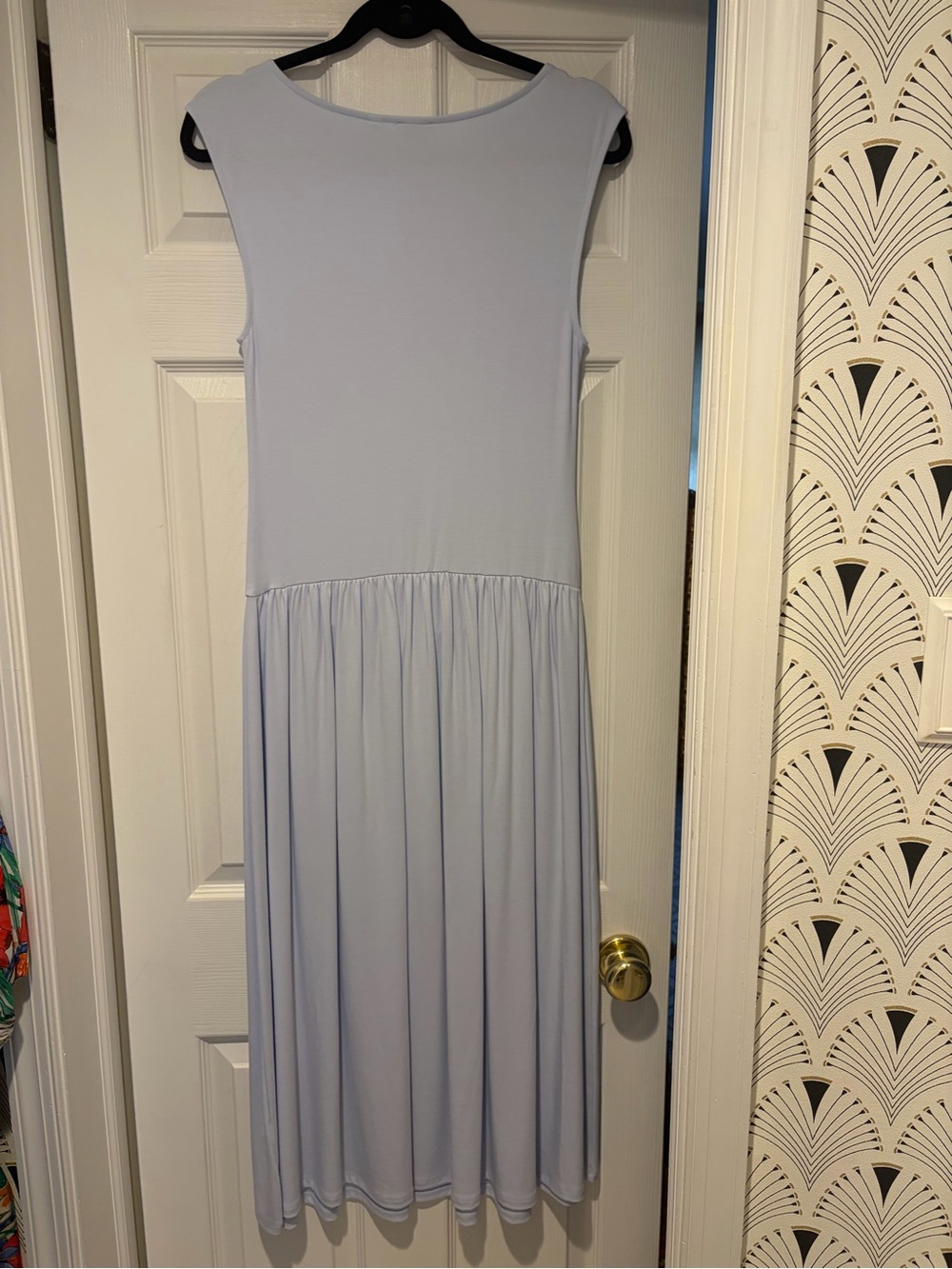 Aritzia light Blue Jersey Midi Dress - Casual Gathered Skirt